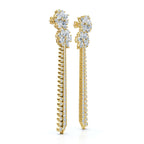 The Grand Cascade Max: 8.42 CTW Mixed-Cut Flower & Linear Tassel Statement Earrings 14K-18K Gold/Platinum