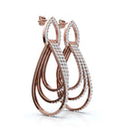 The Continuum Cascade: 2.65 CTW Concentric Layered Diamond Teardrop Drops 14K-18K Gold/Platinum