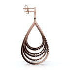 The Continuum Cascade: 2.65 CTW Concentric Layered Diamond Teardrop Drops 14K-18K Gold/Platinum