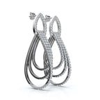 The Continuum Cascade: 2.65 CTW Concentric Layered Diamond Teardrop Drops 14K-18K Gold/Platinum