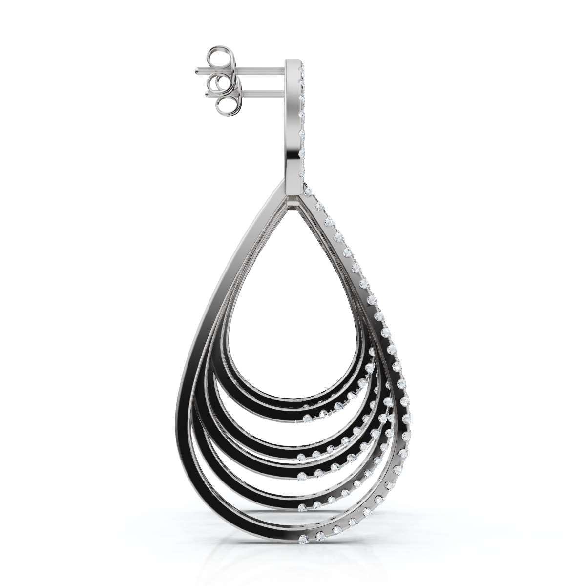 The Continuum Cascade: 2.65 CTW Concentric Layered Diamond Teardrop Drops 14K-18K Gold/Platinum