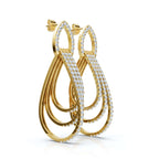 The Continuum Cascade: 2.65 CTW Concentric Layered Diamond Teardrop Drops 14K-18K Gold/Platinum