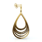 The Continuum Cascade: 2.65 CTW Concentric Layered Diamond Teardrop Drops 14K-18K Gold/Platinum
