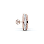 The Horizon Rift: 3.72 CTW Floating Solitaire & Pavé Crescent Button Studs 14K-18K Gold/Platinum