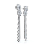 The Grand Cascade: 6.64 CTW Mixed-Cut Flower & Linear Tassel Statement Earrings 14K-18K Gold/Platinum
