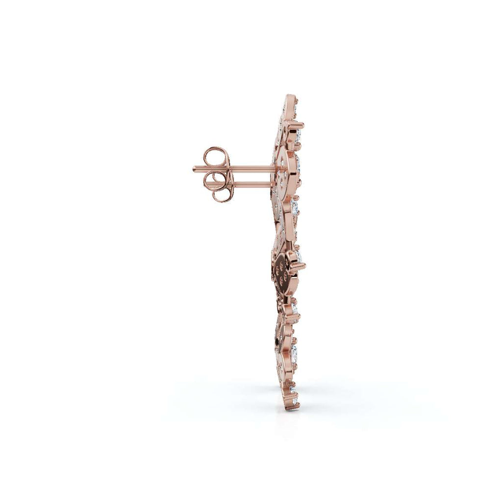 The Wildflower Vine: 3.30 CTW Graduated Diamond Cluster Statement Studs 14K-18K Gold/Platinum