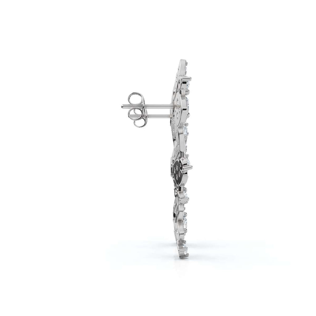 The Wildflower Vine: 3.30 CTW Graduated Diamond Cluster Statement Studs 14K-18K Gold/Platinum