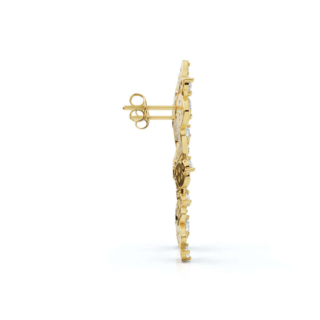 The Wildflower Vine: 3.30 CTW Graduated Diamond Cluster Statement Studs 14K-18K Gold/Platinum