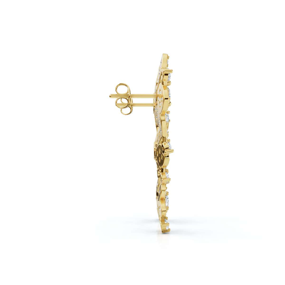 The Wildflower Vine: 3.30 CTW Graduated Diamond Cluster Statement Studs 14K-18K Gold/Platinum