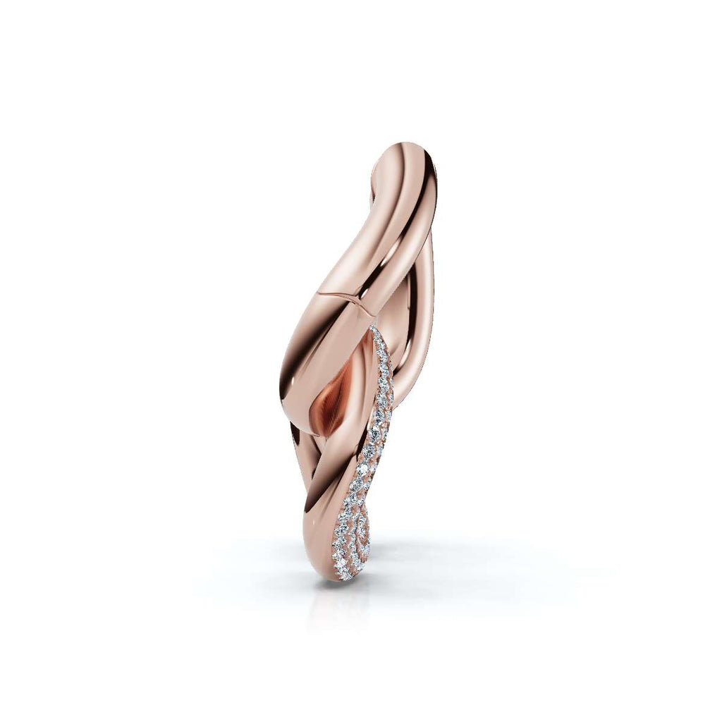 The Metamorphic Link: 1.26 CTW Organic Multi-Row Pavé Huggie Drop Earrings 14K-18K Gold/Platinum