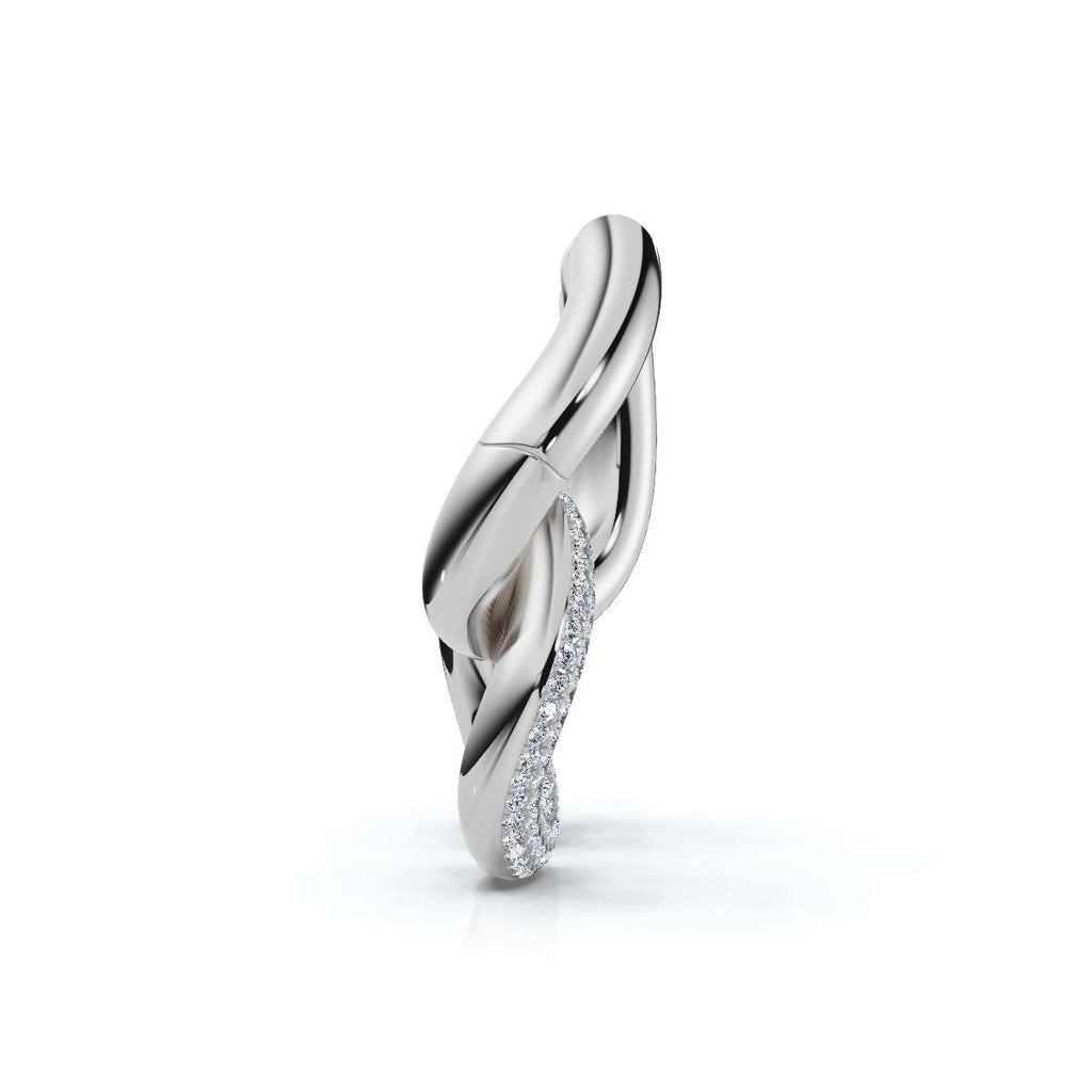 The Metamorphic Link: 1.26 CTW Organic Multi-Row Pavé Huggie Drop Earrings 14K-18K Gold/Platinum