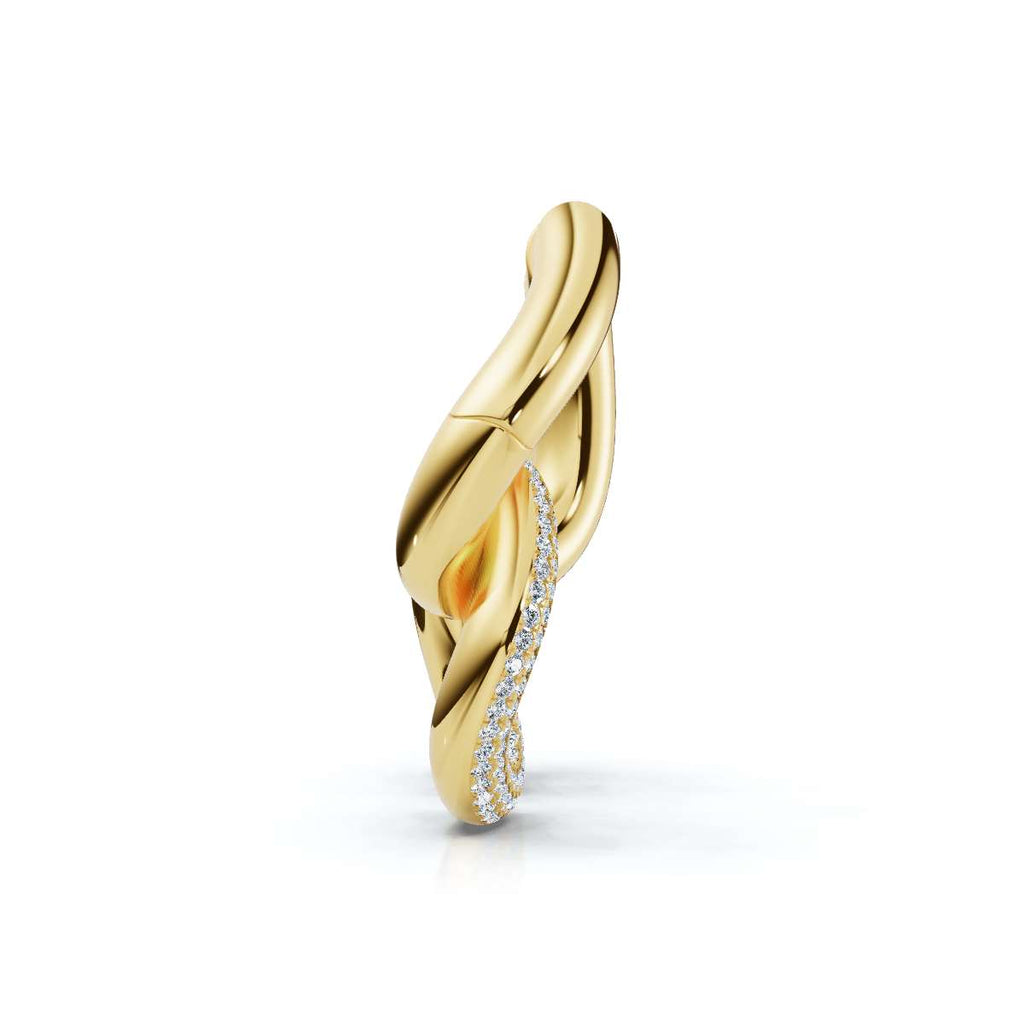 The Metamorphic Link: 1.26 CTW Organic Multi-Row Pavé Huggie Drop Earrings 14K-18K Gold/Platinum