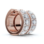 The Grand Mosaic: 2.12 CTW Multi-Stone Pavé Halo Statement Huggies 14K-18K Gold/Platinum
