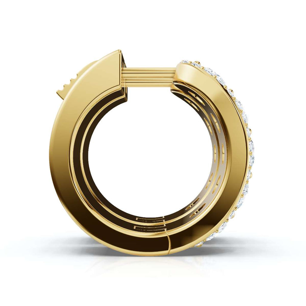 The Grand Mosaic: 2.12 CTW Multi-Stone Pavé Halo Statement Huggies 14K-18K Gold/Platinum