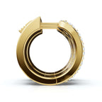 The Grand Mosaic: 2.12 CTW Multi-Stone Pavé Halo Statement Huggies 14K-18K Gold/Platinum