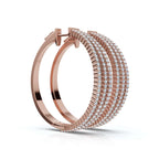 The Grand Pavé Hoop: 1.72 - 2.50 CTW Triple-Row Diamond Adjustable Statement Hoops 14K-18K Gold Platinum