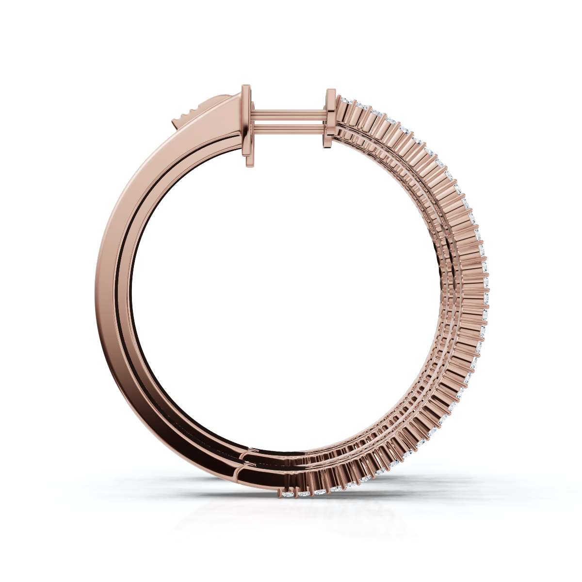 The Grand Pavé Hoop: 1.72 - 2.50 CTW Triple-Row Diamond Adjustable Statement Hoops 14K-18K Gold Platinum
