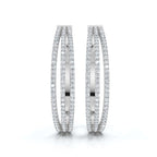 The Grand Pavé Hoop: 1.72 - 2.50 CTW Triple-Row Diamond Adjustable Statement Hoops 14K-18K Gold Platinum