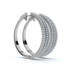 The Grand Pavé Hoop: 1.72 - 2.50 CTW Triple-Row Diamond Adjustable Statement Hoops 14K-18K Gold Platinum