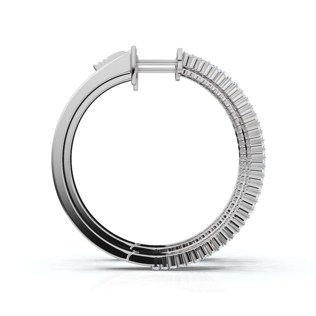 The Grand Pavé Hoop: 1.72 - 2.50 CTW Triple-Row Diamond Adjustable Statement Hoops 14K-18K Gold Platinum