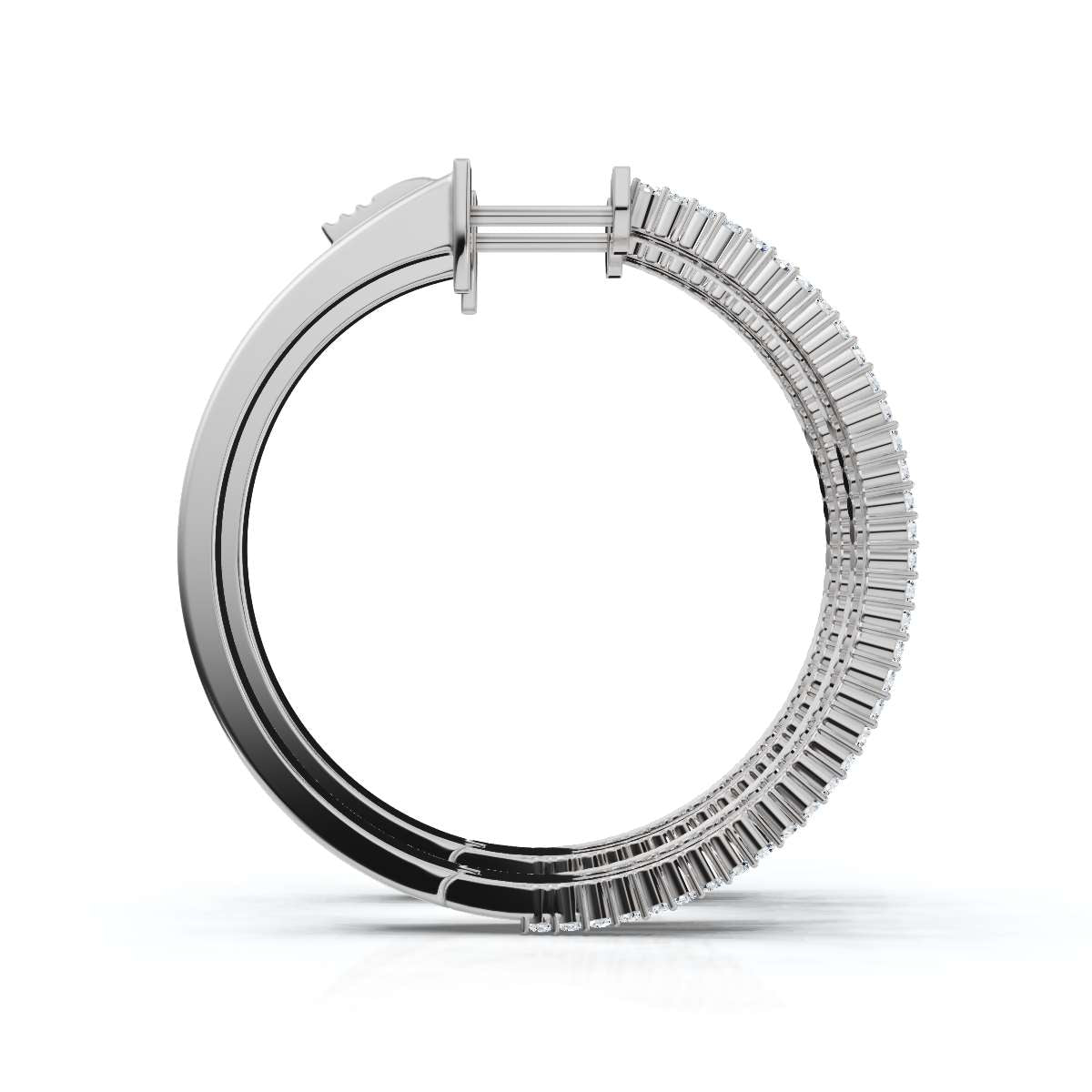 The Grand Pavé Hoop: 1.72 - 2.50 CTW Triple-Row Diamond Adjustable Statement Hoops 14K-18K Gold Platinum