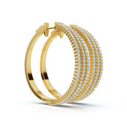 The Grand Pavé Hoop: 1.72 - 2.50 CTW Triple-Row Diamond Adjustable Statement Hoops 14K-18K Gold Platinum