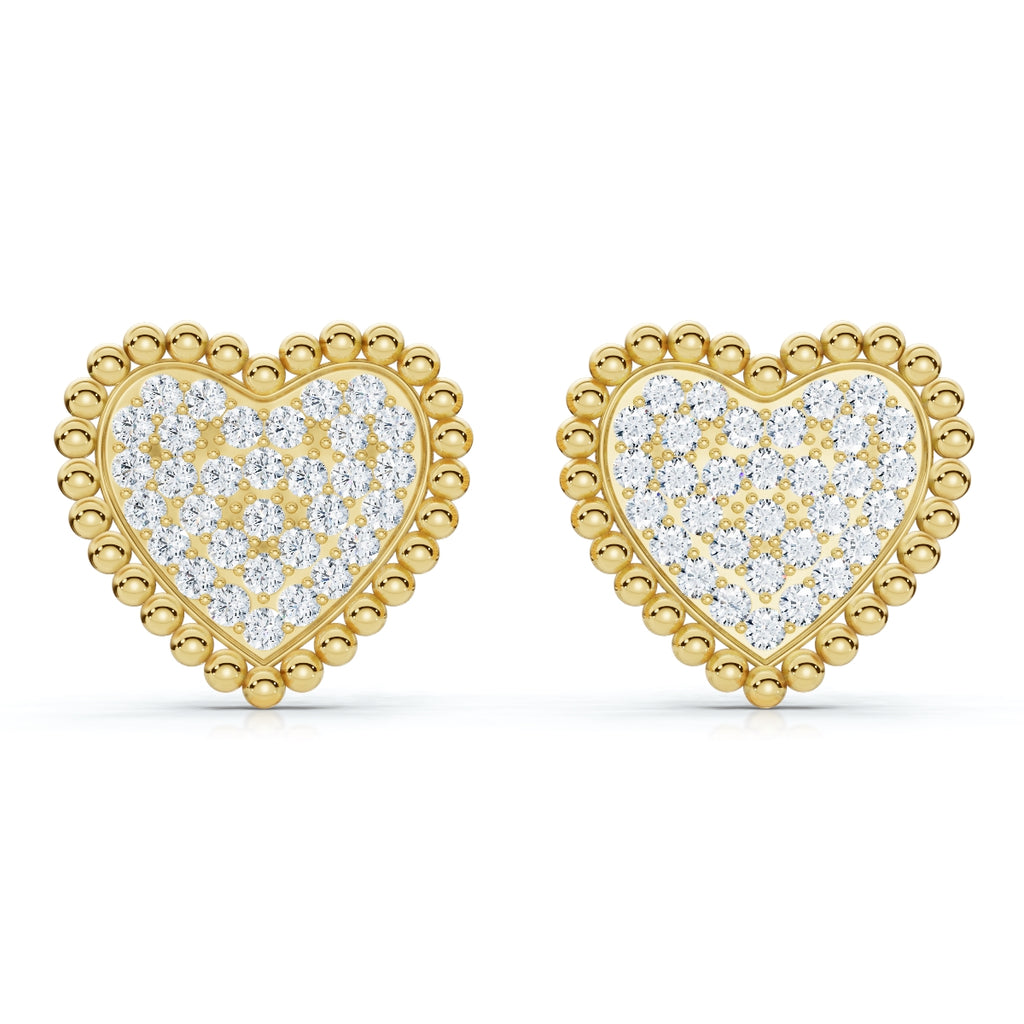 14K Yellow Gold Stud Lab Grown Diamond Earring (1 1/10 ct. tw)