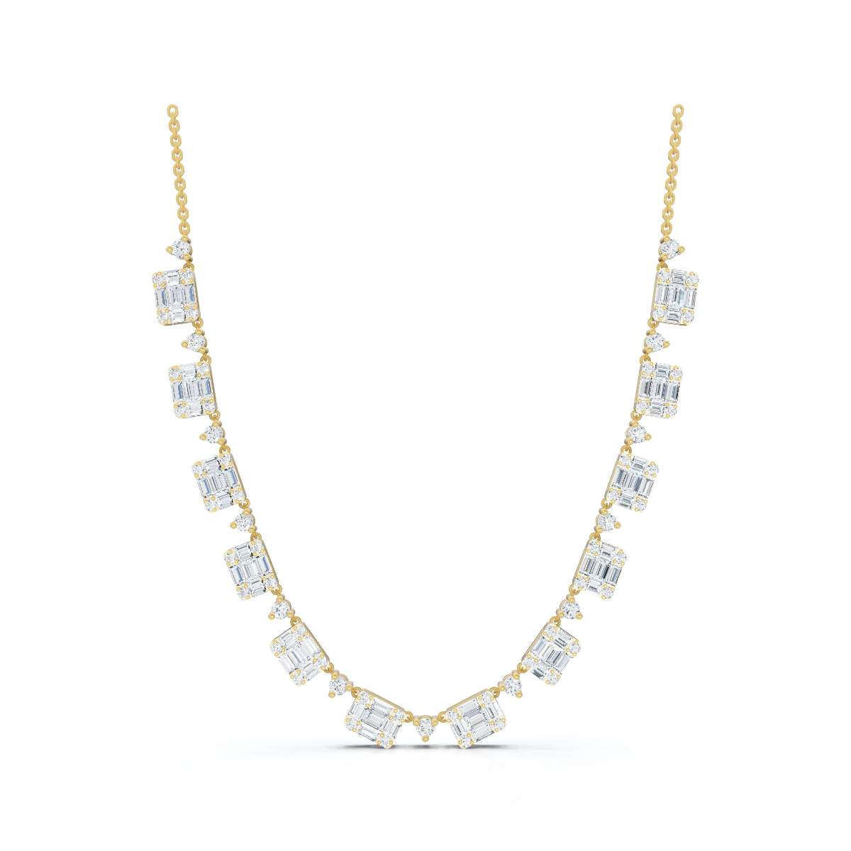 14K White Gold Fashion Lab Grown Diamond Necklace (14 ct. tw)