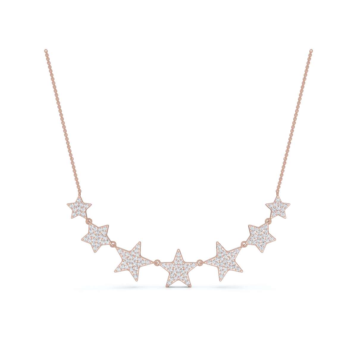 0.64 CTW Round Lab-Grown Diamond Multi-Star Constellation Statement Necklace 14K-18K Gold/Platinum