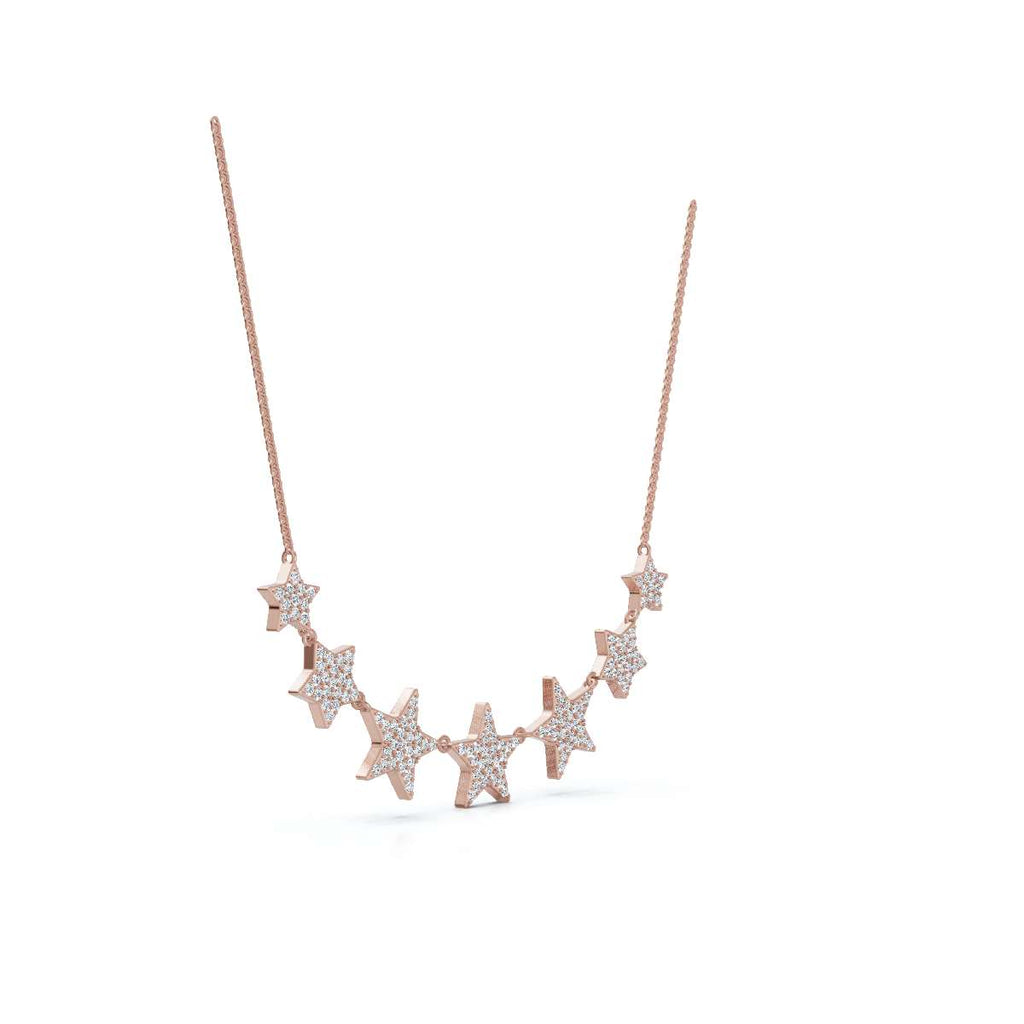 0.64 CTW Round Lab-Grown Diamond Multi-Star Constellation Statement Necklace 14K-18K Gold/Platinum