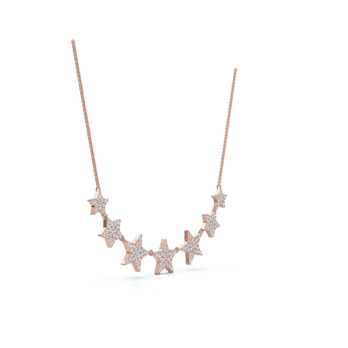 0.64 CTW Round Lab-Grown Diamond Multi-Star Constellation Statement Necklace 14K-18K Gold/Platinum
