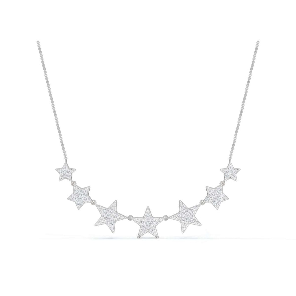 0.64 CTW Round Lab-Grown Diamond Multi-Star Constellation Statement Necklace 14K-18K Gold/Platinum