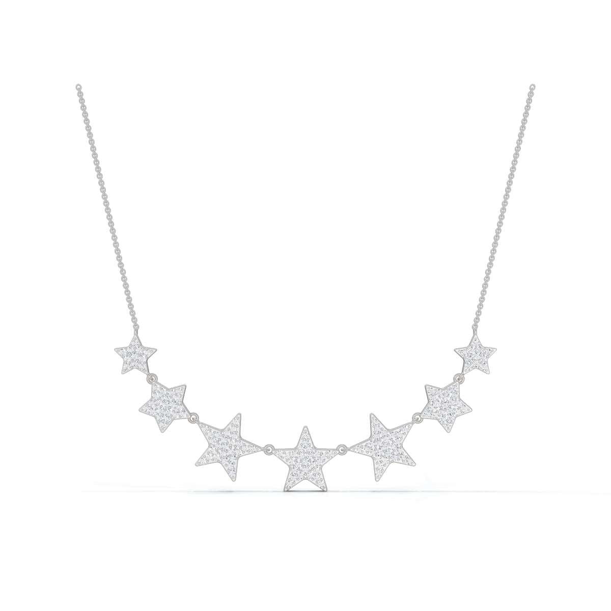 0.64 CTW Round Lab-Grown Diamond Multi-Star Constellation Statement Necklace 14K-18K Gold/Platinum