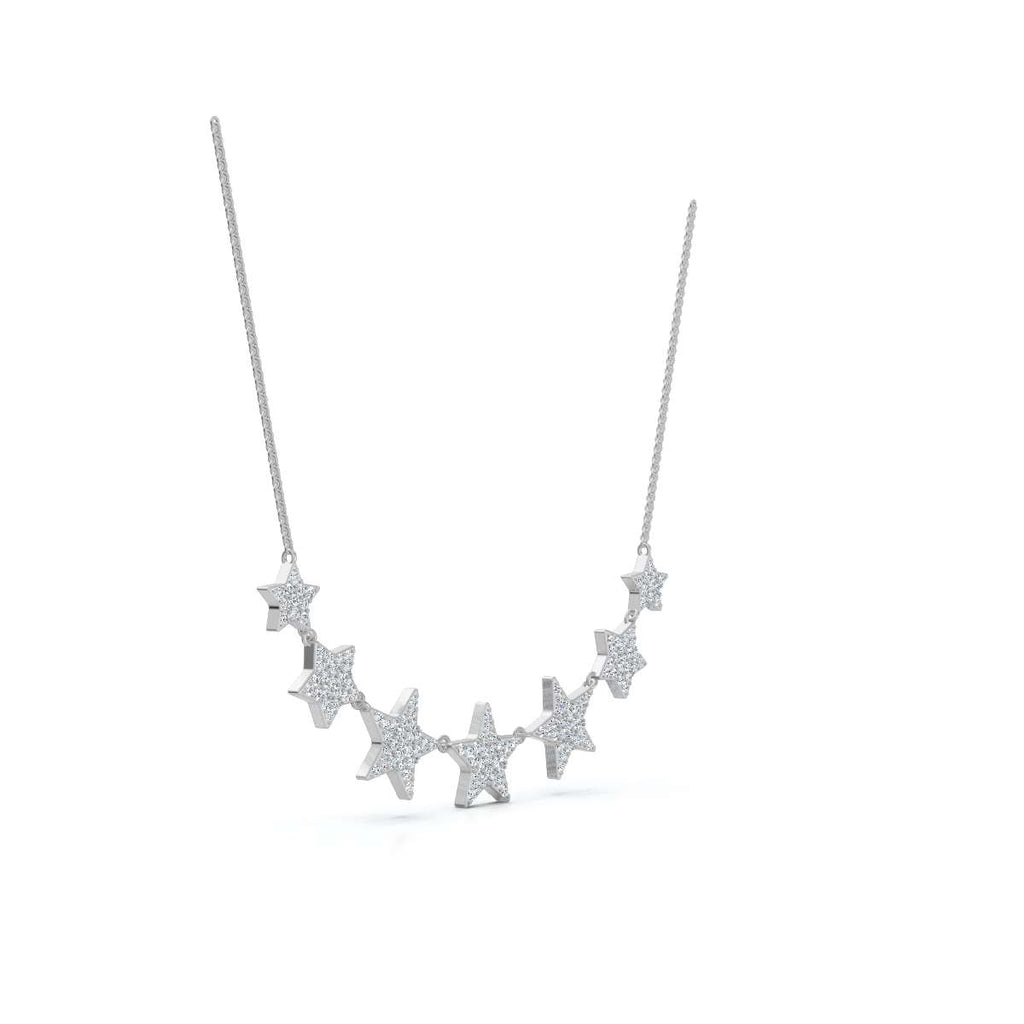0.64 CTW Round Lab-Grown Diamond Multi-Star Constellation Statement Necklace 14K-18K Gold/Platinum