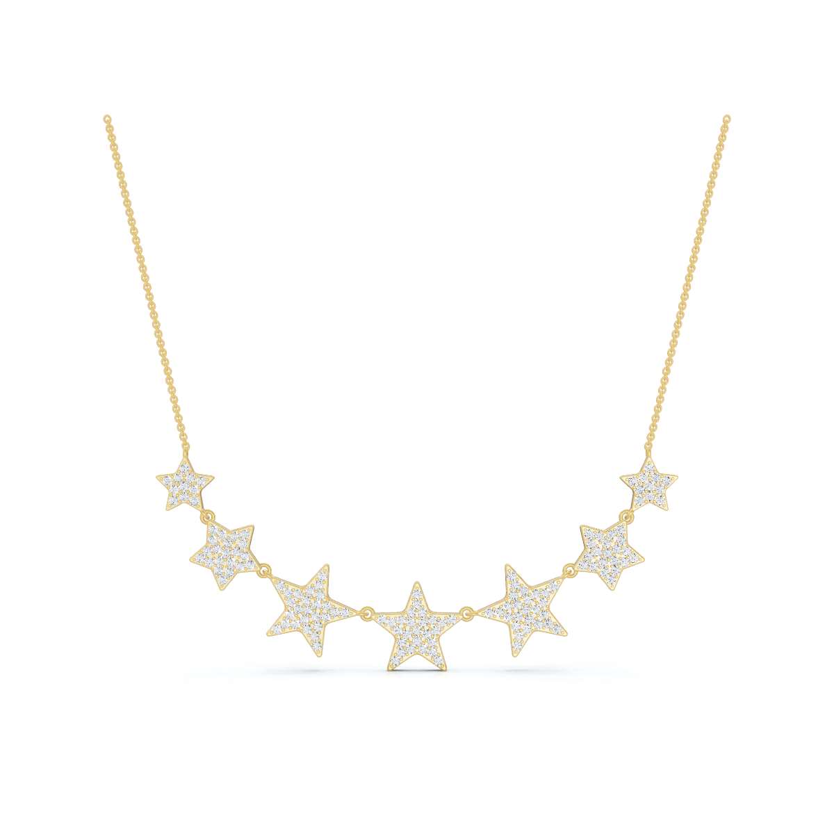 0.64 CTW Round Lab-Grown Diamond Multi-Star Constellation Statement Necklace 14K-18K Gold/Platinum