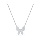 0.77 CTW Round Lab-Grown Diamond Open Wing Butterfly Pendant Necklace 14K-18K Gold/Platinum