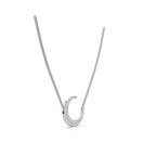 The Luna Grace: 0.50 CTW Graduated Diamond Pavé Crescent 14K-18K Gold/Platinum Necklace