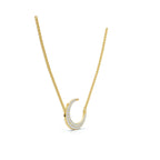 The Luna Grace: 0.50 CTW Graduated Diamond Pavé Crescent 14K-18K Gold/Platinum Necklace