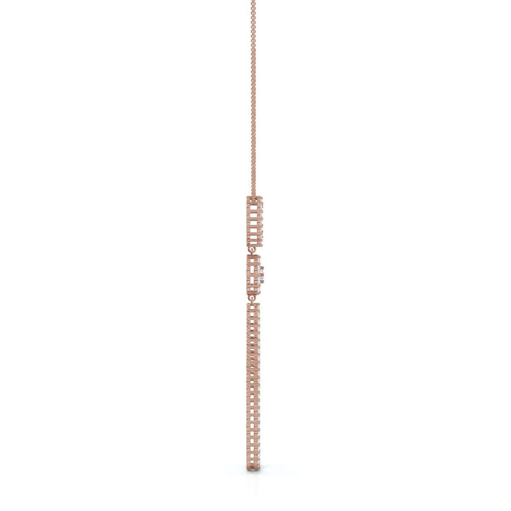 The Trinity Loop: 0.53 CTW Open-Teardrop Geometric Statement 14K-18K Gold/Platinum Necklace