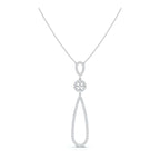 The Trinity Loop: 0.53 CTW Open-Teardrop Geometric Statement 14K-18K Gold/Platinum Necklace
