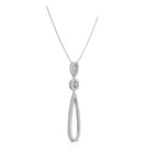 The Trinity Loop: 0.53 CTW Open-Teardrop Geometric Statement 14K-18K Gold/Platinum Necklace