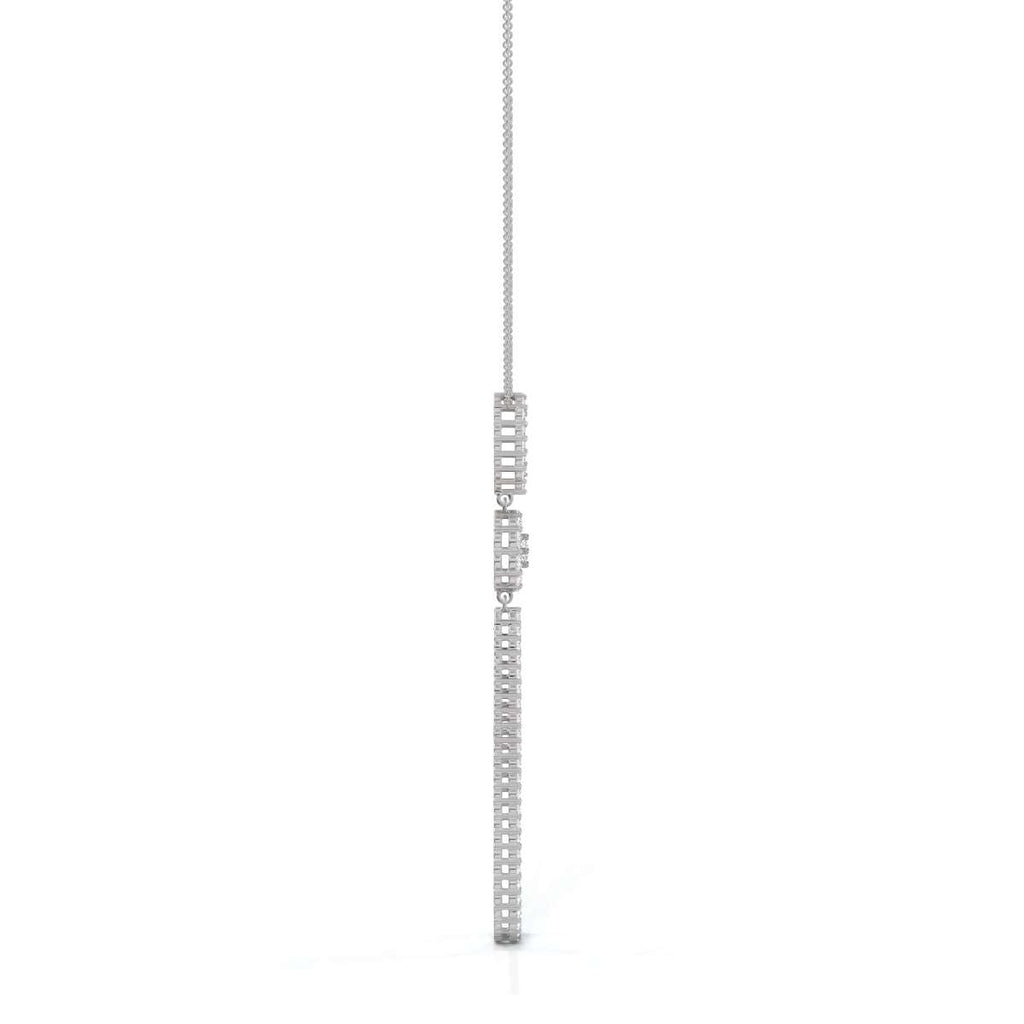 The Trinity Loop: 0.53 CTW Open-Teardrop Geometric Statement 14K-18K Gold/Platinum Necklace