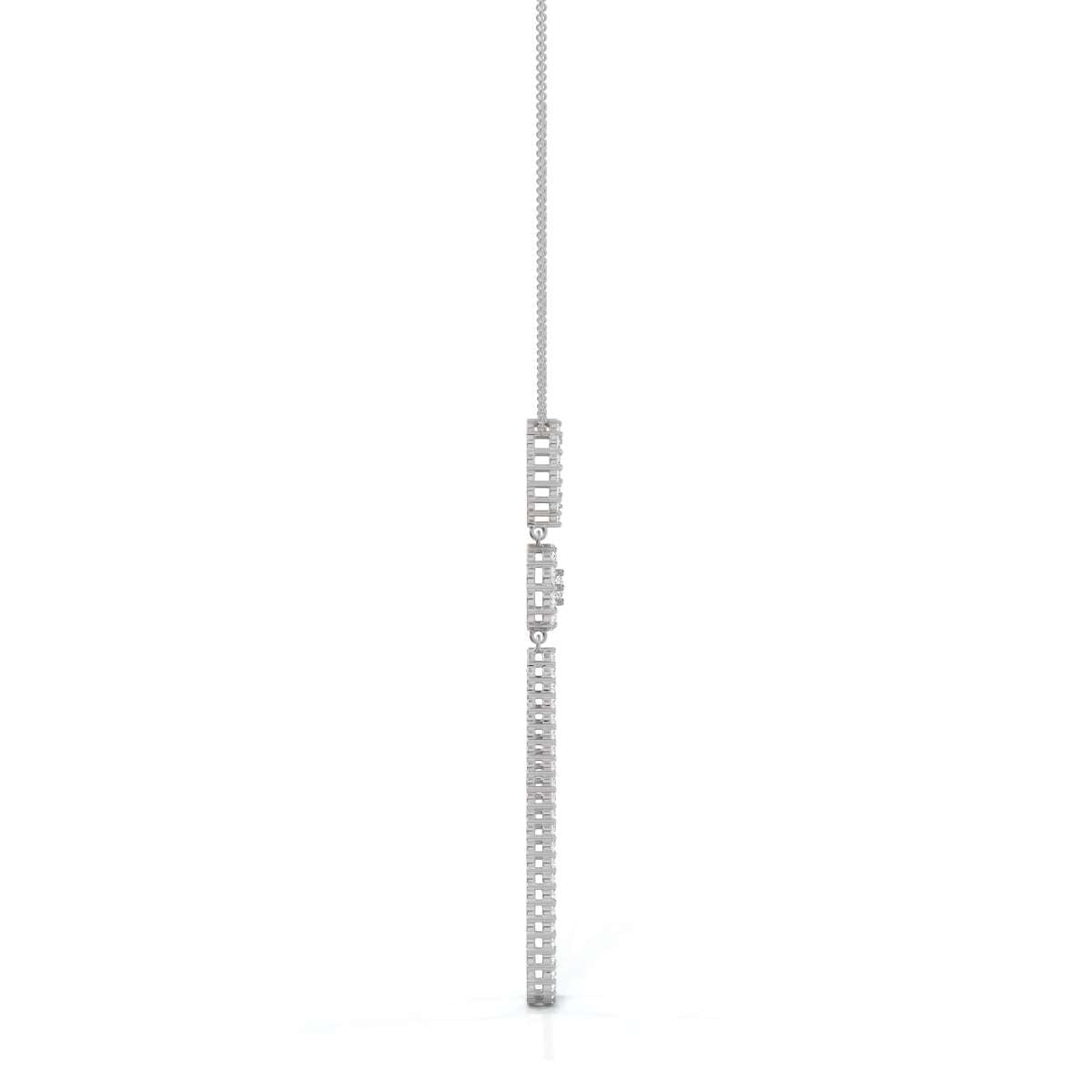 The Trinity Loop: 0.53 CTW Open-Teardrop Geometric Statement 14K-18K Gold/Platinum Necklace