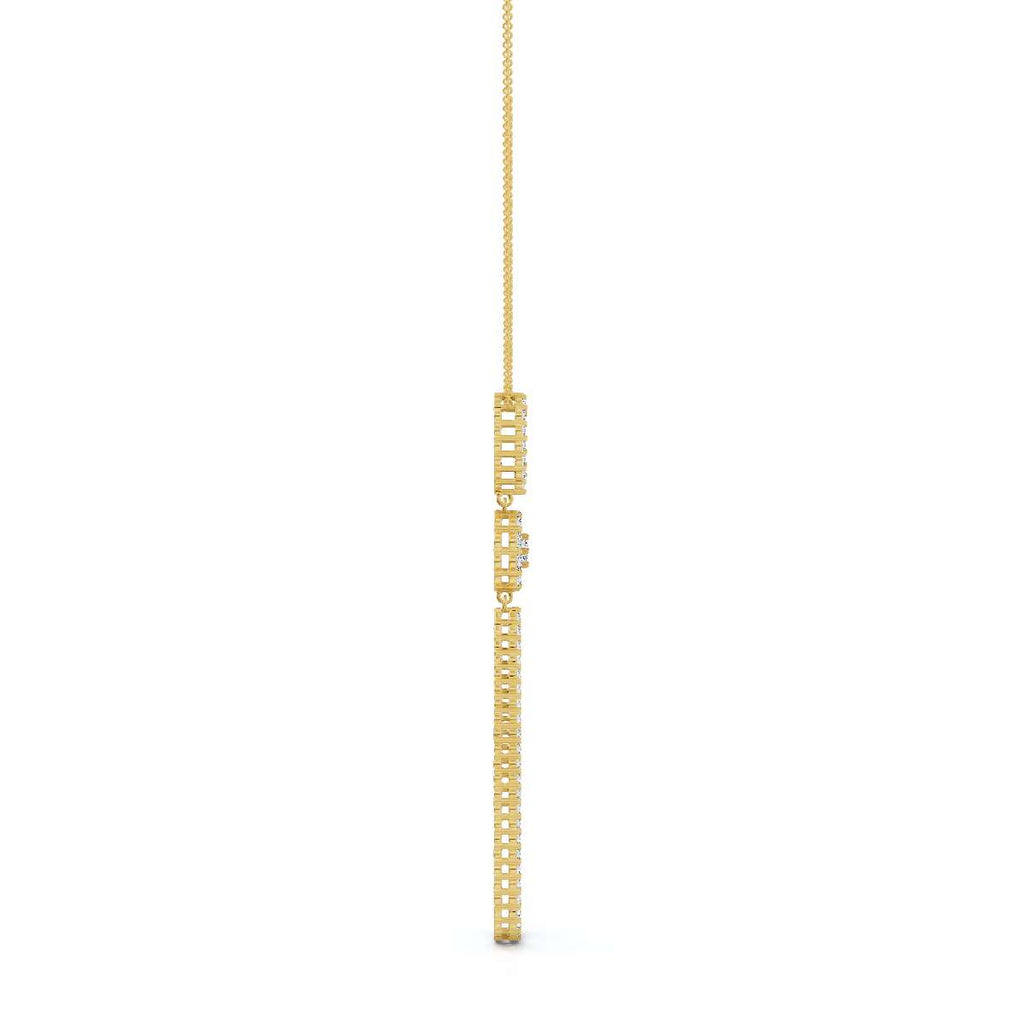 The Trinity Loop: 0.53 CTW Open-Teardrop Geometric Statement 14K-18K Gold/Platinum Necklace