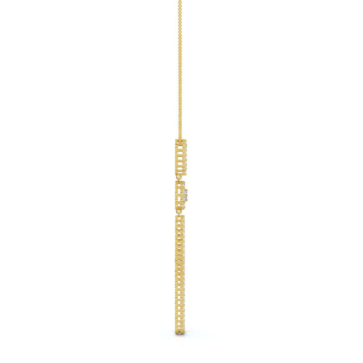 The Trinity Loop: 0.53 CTW Open-Teardrop Geometric Statement 14K-18K Gold/Platinum Necklace