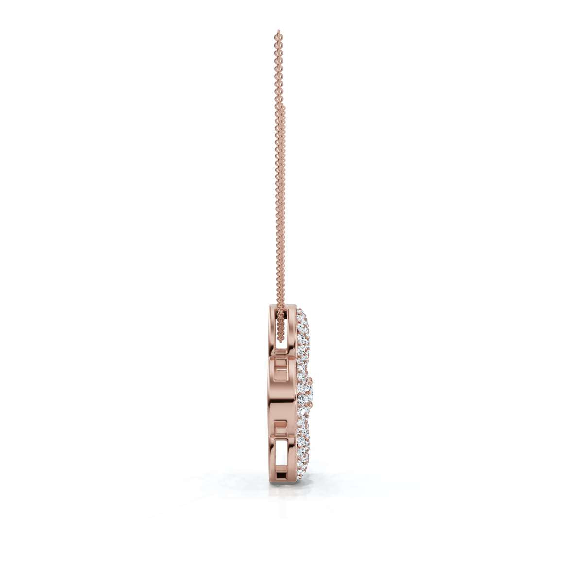 The Clover Blossom: 0.75 CTW Dimensional Diamond Pavé Pendant Necklace 14K-18K Gold/Platinum Necklace