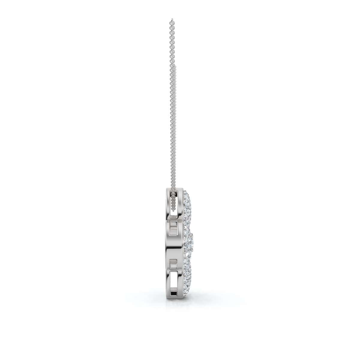 The Clover Blossom: 0.75 CTW Dimensional Diamond Pavé Pendant Necklace 14K-18K Gold/Platinum Necklace