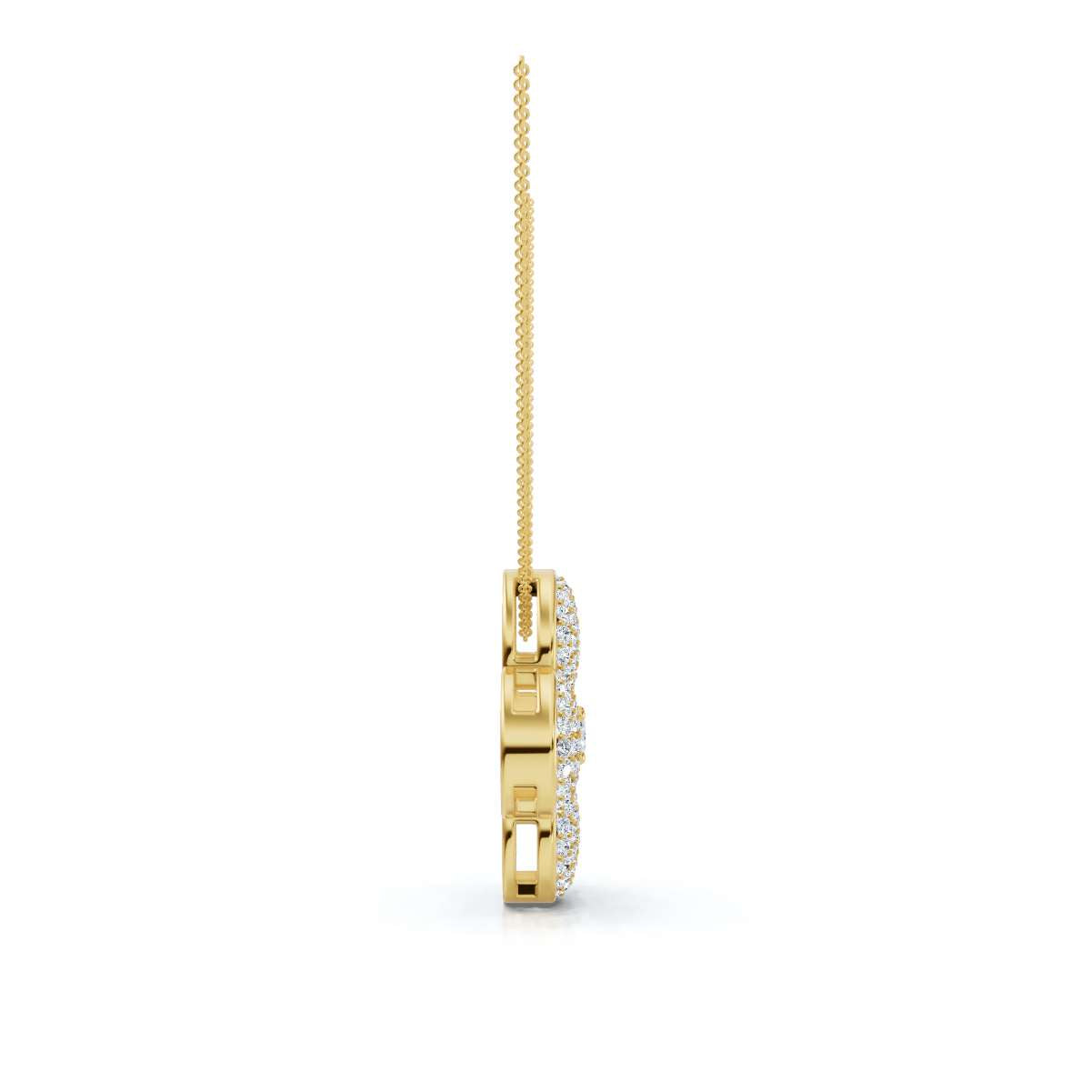 The Clover Blossom: 0.75 CTW Dimensional Diamond Pavé Pendant Necklace 14K-18K Gold/Platinum Necklace