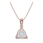 0.55 CTW Round Lab-Grown Diamond Triangle Cluster Pendant Necklace 14K-18K Gold/Platinum