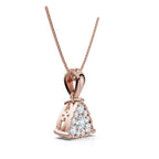 0.55 CTW Round Lab-Grown Diamond Triangle Cluster Pendant Necklace 14K-18K Gold/Platinum
